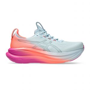 Asics Gel-Nimbus 28 Sunny Sizzle Chaussure de running sans stabilisateurs Femmes-bleu clair, ros&eacute;, Taille 41,5