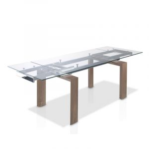 Image de Table à manger extensible en verre trempé L240/160