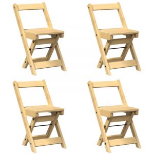 VidaXL Chaises à manger pliables lot de 4 Corona bois massif de pin, chaise à dîner, chaise de cuisine, chaise pliable, chaise, chaise pliante