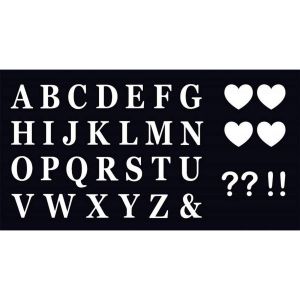 Ruedelafete Set de 56 Lettres adhésives et Symboles, Blanc