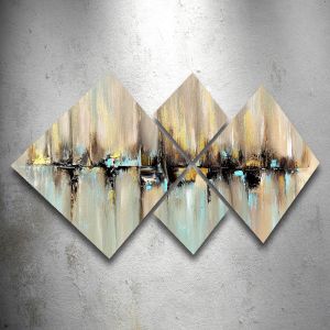 Western Digital Forme de peinture d&eacute;corative de rhombus dans mdf de 5 pi&egrave;ces. Multicolore 60x115 30,16cm - Multicolore