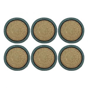 Now's Home Lot de 6 sets de table en jonc de mer 38cm, iris