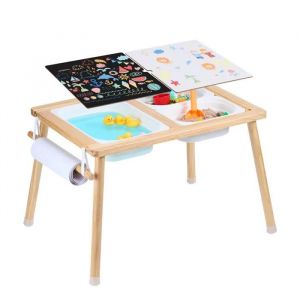 Table Sensorielle Pour Enfants-Duoku-Table De Jeu Int&eacute;rieure/Ext&eacute;rieure-Multifonctionnelle Avec Rangement Et Rouleau De Papier