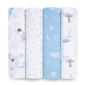 Aden + Anais Essentials Langes enfant space explorers lot de 4 - Taille 112x112 cm