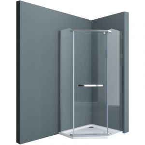 Sogood paroi de douche pentagonale cabine de douche en verre transparent ESG Nano anti-calcaire Ravenna08K 90x90x195 cm
