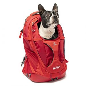 Kurgo G-Train Sac à dos de Transport pour Petits Chiens et Chats, Sac de Voyage et Randonnée avec fond étanche, rouge