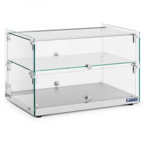 Royal Catering Vitrine neutre Vitrine neutre à poser Vitrine neutre viennoiserie 50 L 2 niveaux