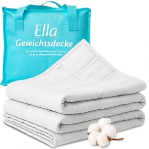 Ella Couverture lest&eacute;e 9 kg - Couverture en coton OEKO-TEX 150 x 200cm - Couverture lest&eacute;e - Blanc