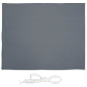 Relaxdays Voile d’ombrage rectangulaire, 5 x 6 m, imperméable, Anti-UV, avec tendeurs, terrasse, Balcon, Gris