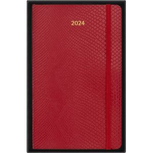 Image de Moleskine Agenda civil semainier 2024 12 mois Grand Format Coffret Cadeau Precious Ethical Boa Rouge