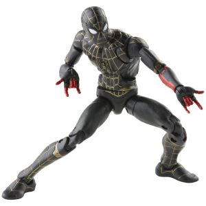 Image de Hasbro Marvel Legends Series Black & Gold Suit Spider-Man 6 Inch Action Figure and Build-A-Figure Part