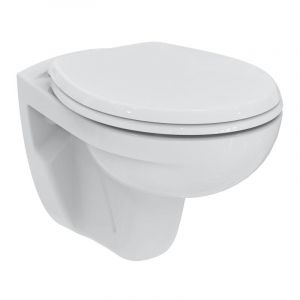 Image de Ideal Pack combiné WC EUROVIT 355x520x350 mm blanc sans rebord, avec fermeture amortie STANDARD