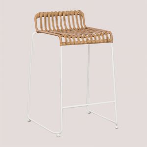 Tabouret de jardin haut en rotin synthétique (77,5 cm) Aroa SKLUM Blanc