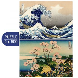 Grafika 2 Puzzles - L'Art d'Hokusai : La Grande Vague de Kanagawa - Shinagawa sur Le Tokaido