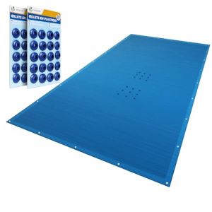 VOUNOT Bâche Piscine Rectangulaire en Polyéthylène 160g/m2 Bâche Imperméable Résistante Double Couche avec Oeillets en Aluminium Couverture Étanche 4x8m Bleu Foncé