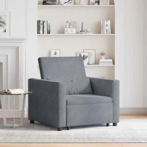 VidaXL Canap&eacute; Lit Simple Gris fonc&eacute; 90 x 165 x 87 cm Velours