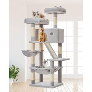 Image de Arbre à Chat Taoqimiao 146cm Maine Coon avec Condos Spacieux et Hamac Confortable