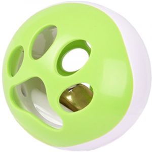 Flamingo Balle a LED pour chat ø 6.4 cm avec grelot et bruit oiseau. Rango vert-blanc