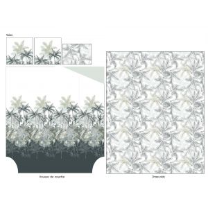 Tradilinge Drap housse percale Trinidad Mousson 140 x 190 cm