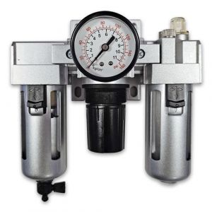 Ensemble filtre r&eacute;gulateur lubrificateur circuit pneumatique 1/4 - automaster