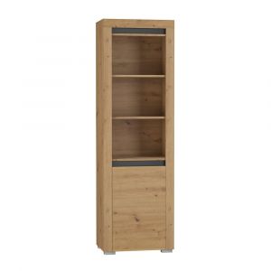 Image de SANS Bibliothèque 1 porte LED inclus Kasla Bois et Anthracite