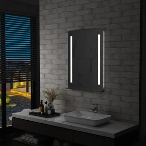 VidaXL Miroir mural à LED pour salle de bains avec étagère 60x80 cm