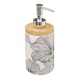 Atmosphera Distributeur de savon liquide Blackflora - Noir et Blanc