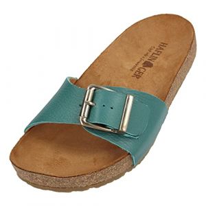 Haflinger Sandales en cuir bio Gina, Turquoise., 36 EU