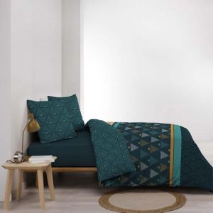 Parure Triade - Microfibre Imprim&eacute;e, Douce et Certifi&eacute;e Oeko-Tex - 220x240cm.