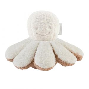 Nattou Doudou Hochet en Polyester, Pieuvre, Env. 20 cm, Teddy, Blanc