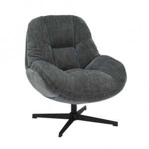 Altobuy - noam - Fauteuil Pivotant En Tissu Polyester Gris
