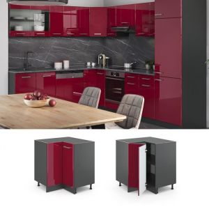 Vicco - Meuble bas en angle R-Line 82cm anthracite/rouge-bordeaux brilliant