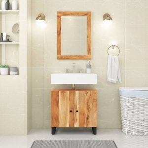 VidaXL Miroir 70x50 cm bois massif d'acacia et verre
