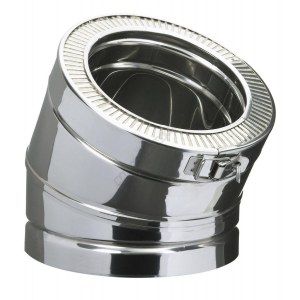 Image de Poujoulat Coude 30&deg; THERMINOX TI , diam&egrave;tre 150 mm , tous combustibles R&eacute;f. EC 30 150 TI / 21150011