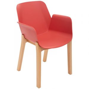 Image de Atmosphera Fauteuil "Alby" terracotta, pieds en hêtre