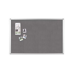 BoardsPlus Tableau d'Affichage en Feutre Gris, 90 x 60 cm, Cadre en Al ini 5603750488828