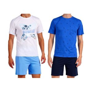 Pyjama Court Coton Pla Pack De 2