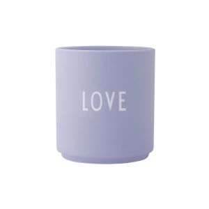Design Letters Tasse en porcelaine avec gravure laser dans la lavande