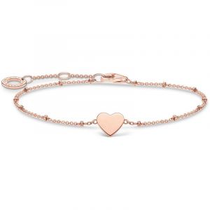 Thomas Sabo Bracelet c?ur vec perles or rose Argent sterling 925, doré or rose 18 carats Rose