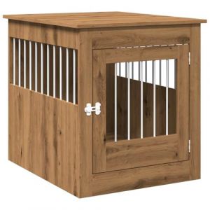 VidaXL Meuble de cage pour chiens chêne artisanal 64,5x80x71 cm