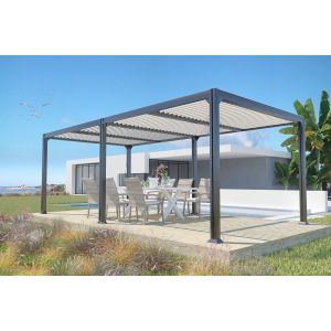 Image de Couleurs du monde Pergola bioclimatique autoportante Memphis - Aluminium - 3x6m