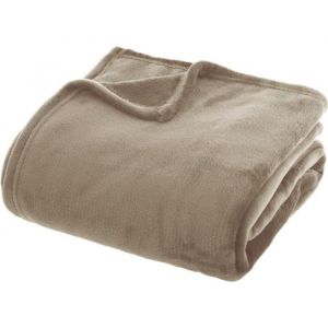 Atmosphera Couverture flanelle 180 x 230 cm - Couleur: Couverture flanelle 180 x 230 cm Lin-Lin$Beige