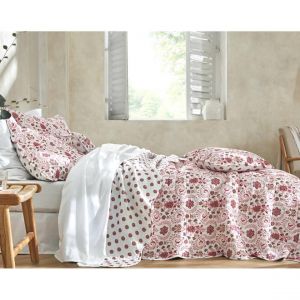 Housse de coussin MEJANE rose en coton