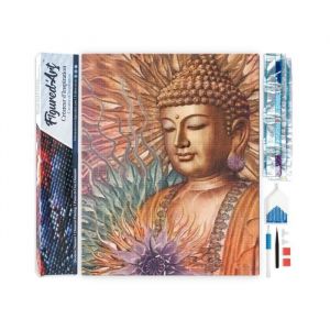 Figured’Art Diamond Painting Broderie Diamant 40x50cm Toile Entière Roulée avec Strass Perles Carrés - Bouddha - Kit Complet 5D DIY