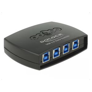 Delock Commutateur 4 PC vers 1 périphérique USB 3.0 avec 4 entrées USB-B / 1 sortie USB-A