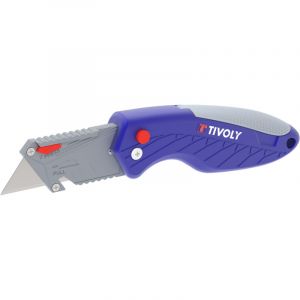Tivoly Cutter Pliable - Ouverture/Fermeture Facile - Attache Ceinture Int&eacute;gr&eacute;e - Prise en Main Ergonomique et Antid&eacute;rapante - Finition Haute Qualit&eacute; en Aluminium - Espace Coupe Fil