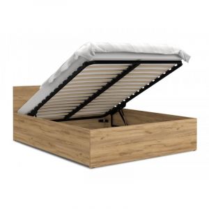 No Name Lit Panama 160x200 Couleur Chène + coffre - Sommier inclus