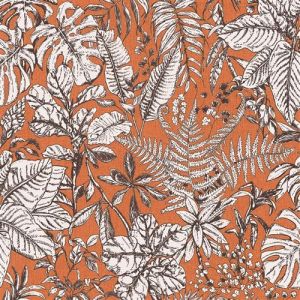 Papier peint nature Profhome 375204 papier peint intissé légèrement texturé au style rétro mat orange blanc brun 5,33 m2 orange