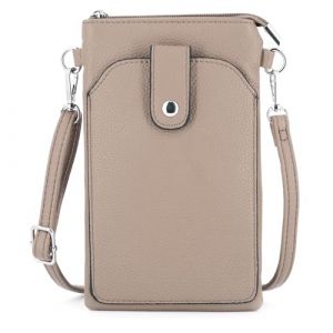 Sac bandouli&egrave;re femme Flora Co Paris - Taupe - Synth&eacute;tique - L 13 cm x H 20 cm x l 2 cm