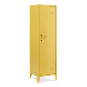 Armoire &agrave; casier Kurikka m&eacute;tallique v&eacute;rouillable 137 x 38 x 38 cm jaune [en.casa]